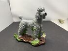 Poodle Figurine Standing In Garden Signed By Artist
