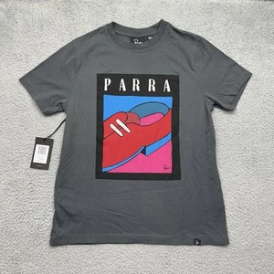 NWT Parra 45430 Shoe Repair T-Shirt Adult Small Asphalt Gray Made In Portugal - Picture 1 of 11