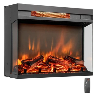 23" 3-Sided Electric Fireplace Insert Heater 1500W w/Thermostat & Remote Control - Image 1 of 4