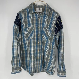 Nanamica kariertes Button-Down-Hemd mit gewebten Schulterdetails aus Baumwolle Damen L - Bild 1 von 8