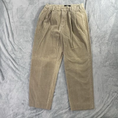 Rue21 Men's Corduroy Pants Size 32x32* Pleated Straight Leg Beige Preowned - Image 1 of 4