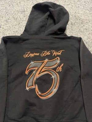 Daytona Bike Week 2016 75 aniversario negro cremallera completa sudadera con capucha juvenil talla pequeña Foto 1 de 4