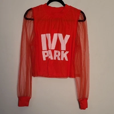 Nuevo Top IVY PARK Rojo Vibrante Transparente Talla M Foto 1 de 4