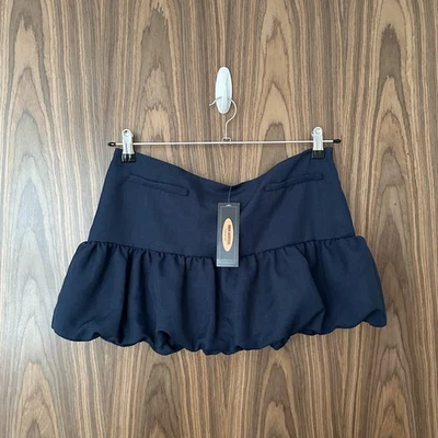 Urban Outfitters Archive Navy Blue Bubble Low Rise Micro Mini Skirt L NEW £45 - Image 1 of 4