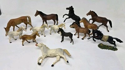 Lote Caballo Plástico Madera Composición Elastolina Lineol Vintage Alemania  Foto 1 de 4