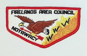 Notowacy Lodge 205 Firelands Area Council OH F2a Twill Flap RED Bdr (JM1983) - Picture 1 of 2