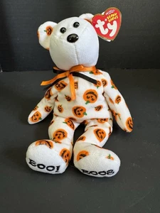 Ty Beanie Baby Carvers the Bear 2008 Halloween Pumpkins Hallmark Exclusive - Picture 1 of 5