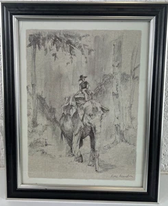 Framed Print, Person On Elephant, Rose Moncton - Picture 1 of 5