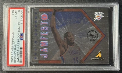 1/1 KEVIN DURANT PSA 6 2013-14 PINNACLE #10 JAMFEST ARTIST'S PROOF BLACK 1/1 - Image 1 of 2