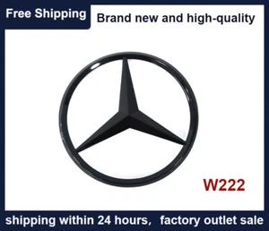 W222 SEDAN Mercedes AMG S550 GLOSS BLACK Star Emblem Rear Trunk Lid Logo Badge - Picture 1 of 9