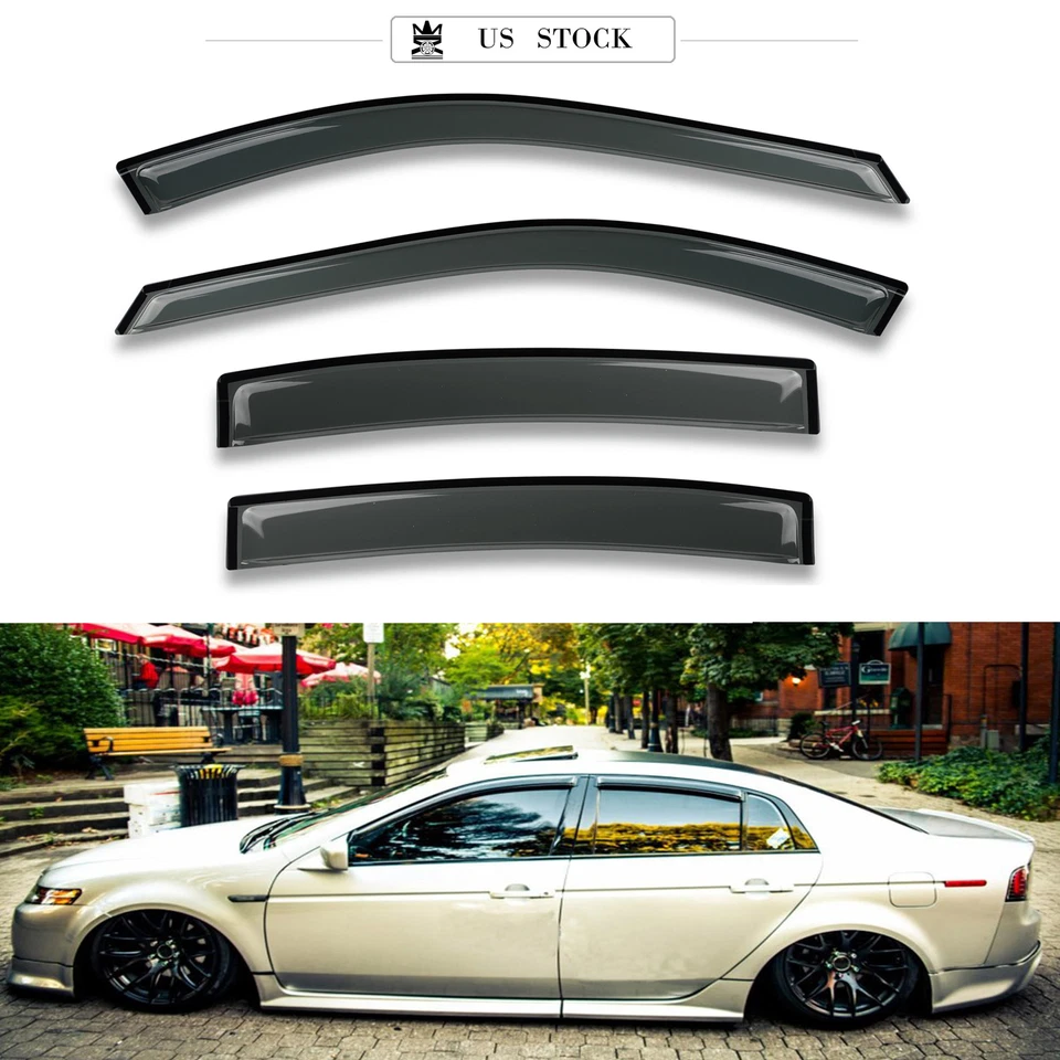 4pcs Sun Rain Guard Vent Shade Side Window Visors fits for 2004 - 2008 Acura TL - Image 1 of 4