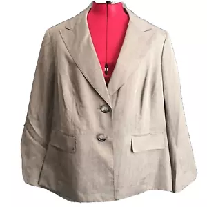Evan Picone Blazer Women Plus Size 16W Grey Mist Long Sleeve Pockets Button NWT - Picture 1 of 10