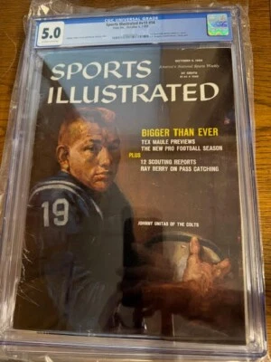 Johnny Unitas Baltimore Colts 1959 radiocontrol primer Sports Illustrated sin etiqueta CGC 5,0 Foto 1 de 4