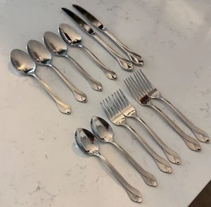 Oneida Satin TRIBECA Flatware Forks Knife Spoons Lot 12 PC - Picture 1 of 4