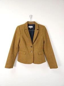 Hobbs Jacket Women's Blazer Size 10 Hackness 100% Wool Tweed Yellow Mustard - Picture 1 of 12