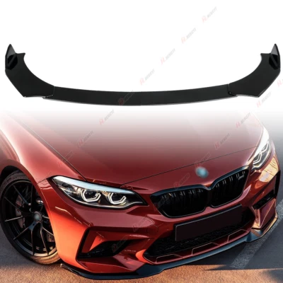 For BMW 328i 335i E90 E92 3 Series Front Bumper Lip Splitter Spoiler Gloss Black - Image 1 of 4