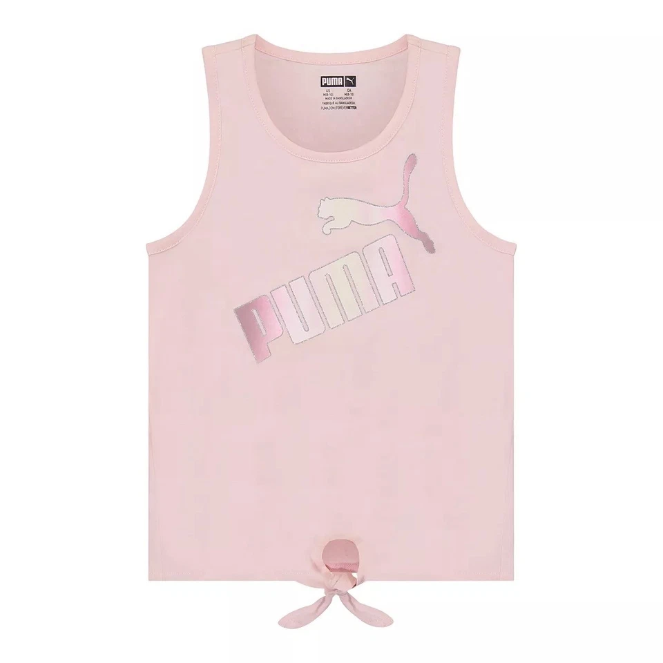 Camiseta sin mangas PUMA para niñas rosa tiza con corbata - talla M - 8/10 años *NUEVA con etiqueta* Foto 1 de 1