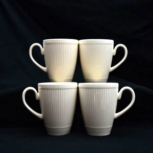 Juego de 4 tazas de café Wedgwood Windsor acanaladas de cerámica marfil hechas en Inglaterra - Imagen 1 de 7