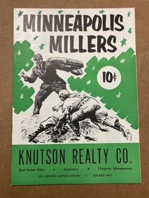 1954 Minneapolis Millers Minor League Baseball Program(20 pages) NM Condition! - Image 1 of 4