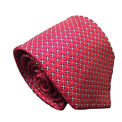 "Corbata Firenze roja geométrica seda 62x3,75""" Foto 1 de 4