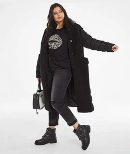 Black Borg Padded Mix Coat - Size 20 - Black - Womens - Picture 1 of 1