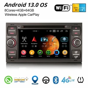 8-Kern Android 14 DAB+ Autoradio 64GB Navi CarPlay Ford Focus Kuga S-Max Transit - Bild 1 von 24