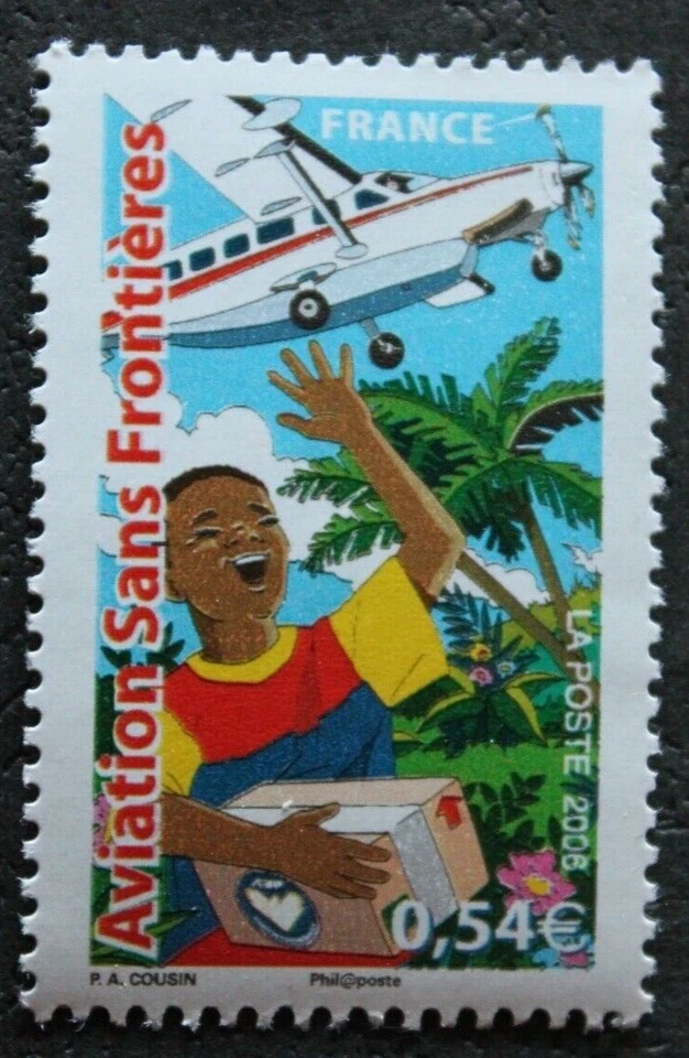 Timbre - FRANCE - Aviation sans frontières - 2006 - Neuf ** - YT3974 - Photo 1/1