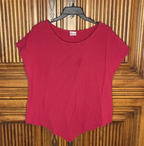 Oh My Gauze OMG Women Top Large Size 2 Red Resort Vacation Boxy Point Hem - Picture 1 of 13