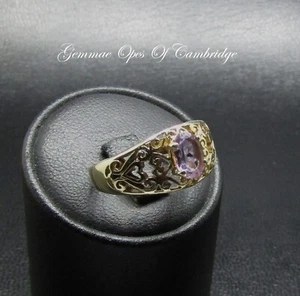 9k 9ct Gold Ring Amethyst with Openwork shoulders Size O 1/2 2.68g Hallmarked - Picture 1 of 10