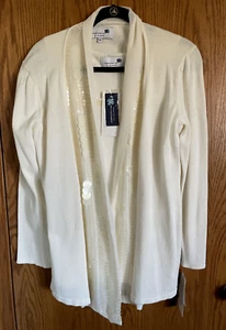 Completely Me by Liz Lange Ivory Cardigan Sweater and Tank Top Women's Size Lg. - Picture 1 of 11