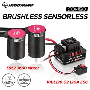 HobbyWing QuicRun WP 10BL120 G2 120A ESC 3652 3660 G2 Motor 2-4S for 1/10 - Picture 1 of 28