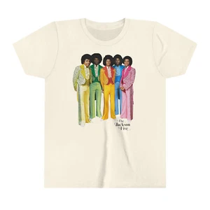 Jackson Five Kids Tee - Michael Jackson 5 Retro 70s Afros Soft Heavy Cotton Tee - Picture 1 of 33