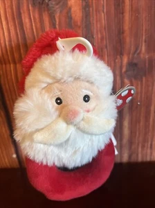 Bearington Babys 1st Christmas Bear Mini Plush Soft Rattle Ring Stuffed Santa - Picture 1 of 5
