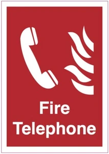 FIRE TELEPHONE health and safety vinyl sticker 136 x 191mm - Picture 1 of 1