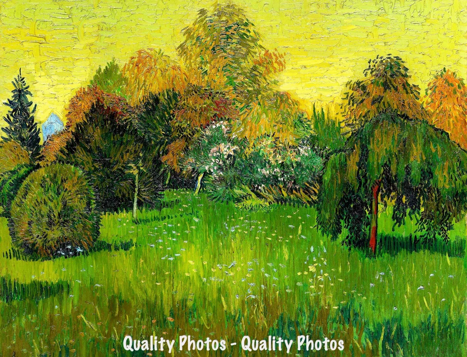 Impresión fotográfica del jardín del poeta 8,5x11" Vincent Van Gogh arte impresionismo árboles Foto 1 de 1