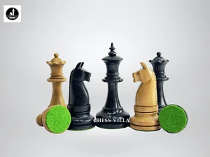 American Chess Company Repro Chessmen-Distress madera de boj envejecida y ebonizada de 1900 - Imagen 1 de 6
