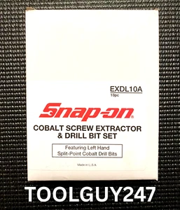 SNAP ON TOOLS USA NEW EXDL10A 10 pc Cobalt Screw Extractor and Drill Bit Set - Picture 1 of 6