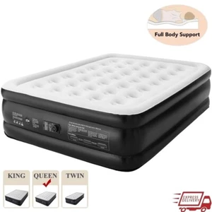 Inflatable Queen Air Mattress Built-in Pump Puncture Resistant Portable Camping - Picture 1 of 12
