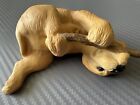 Vintage Golden Labrador With A Stick Figurine 9cm