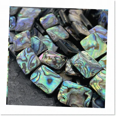 ABCGEMS Gem-Quality New Zealand Abalone Shell Beads - Thicker Nacre, Darker Irid - Photo 1/4