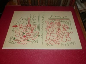 ART XXe PICASSO LITHOGRAPH ON CANVAS LES DEJEUNERS 1962 63x44 cm Cercle d'Art - Picture 1 of 1