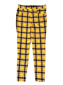 Art Class Trouser Leggings Girls XL 14/16 Yellow Plaid - Picture 1 of 4