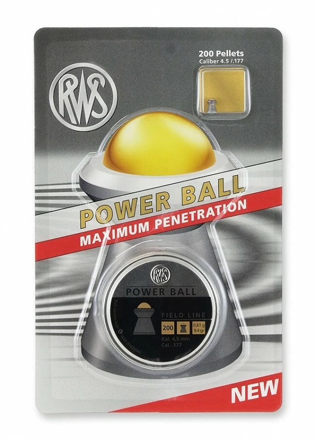 Piombini 4.5mm RWS Power Ball pallini per carabina aria compressa co2 plinking