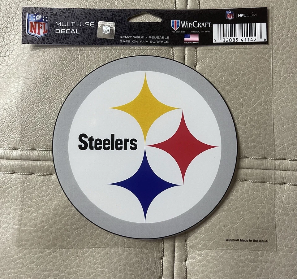 Calcomanía multiuso Pittsburgh Steelers Wincraft logotipo de la NFL 4,5" X 5,75" ENVÍO GRATUITO Foto 1 de 1