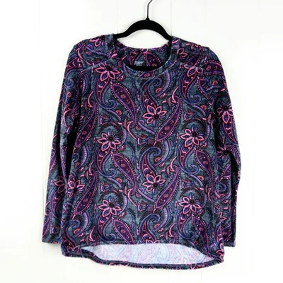 Top de pijama Cuddl Duds Climate Right para mujer talla M gris púrpura cachemira ropa de salón Foto 1 de 4