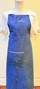 Vintage 39" Long Indigo Denim Work Apron With Two Pockets - Picture 1 of 5
