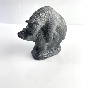 Wolf Sculptures Grizzly Bear Sex Soapstone Carving Animal Figurine Canada Art - Bild 1 von 8