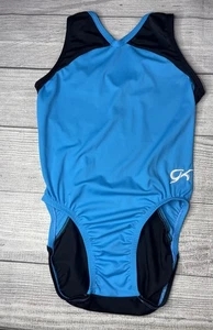 GK Elite Leotard CL Girls L Large Blue & Black Leotard - Picture 1 of 16