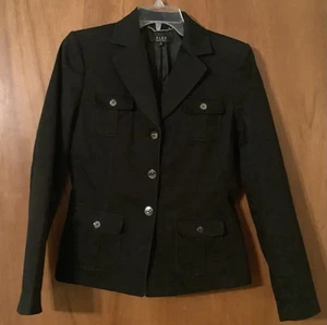Alex Marie Women's Three Button Blazer Suit Jacket, Size 4 Black 4 Pockets - Picture 1 of 5