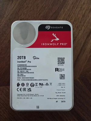 Seagate IronWolf Pro 20TB 3.5" SATA 7200rpm Internal HDD ST20000NT001 - Image 1 of 4